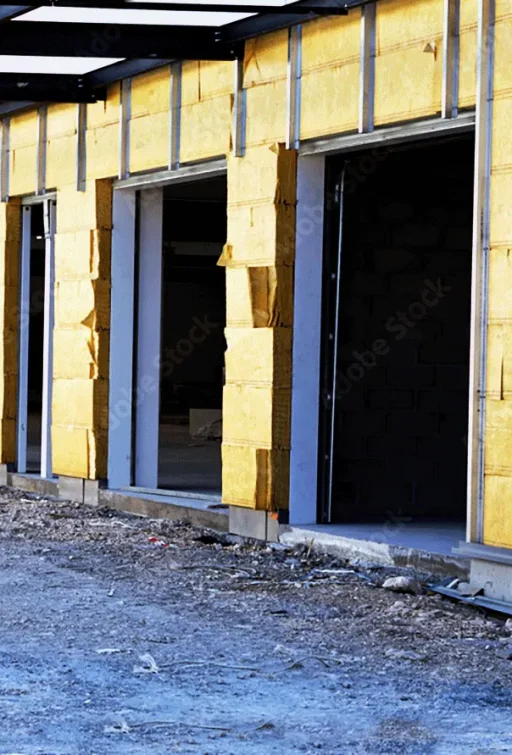 Immeuble tertiaire à haute performance énergétique. Façade ventilée, balcons suspendus, RE2020, panneaux solaires.